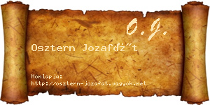 Osztern Jozafát névjegykártya